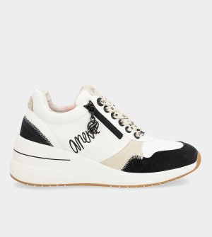 Buty Anekke Black & White Wedge | 9361RUYWZ