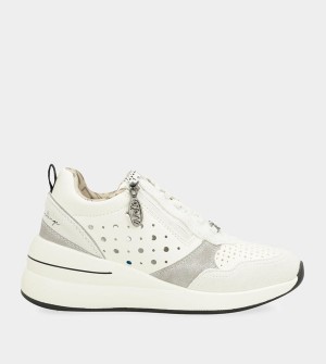 Buty Anekke White Wedge With Polka Dots | 5628FLTNR