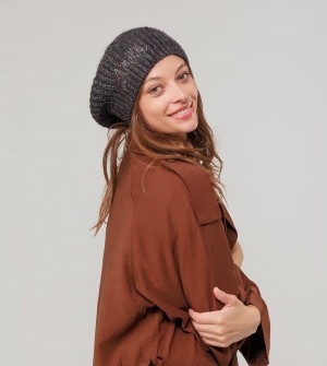 Kapelusz Anekke Black Knitted Beret | 2731VZSNM