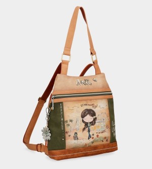 Plecaki Anekke Peace & Love Camel Anti-theft | 0741SABZN