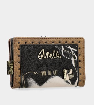 Portfele Anekke Nature Shodō Black Flexible Rfid | 4789ZWUYF