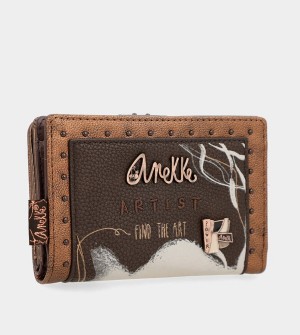 Portfele Anekke Nature Shodō Brown Flexible Rfid | 8024MFWPT