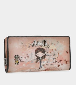 Portfele Anekke Peace & Love Pink Large Rfid | 1623APMXN