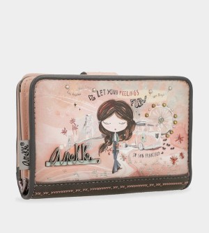 Portfele Anekke Peace & Love Pink Medium Rfid | 1025OKALP