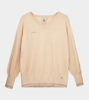 Swetry Anekke Beige Shōen V-neck | 3218JPBEH