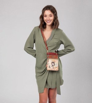 Torba Crossbody Anekke Peace & Love Camel Mini | 7891CZOXD