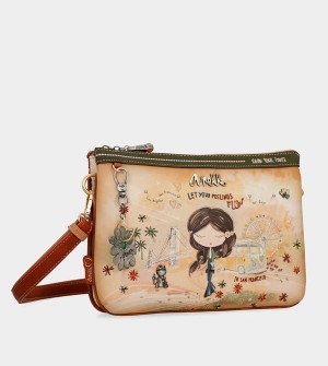 Torba Crossbody Anekke Peace & Love Camel Print | 6328HOIEL