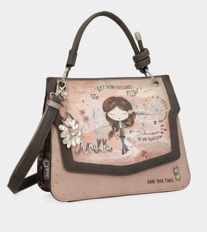 Torby Przez Ramię Anekke Peace & Love Pink Flap | 7835LPSUQ
