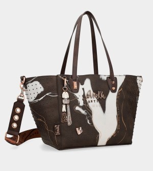 Torby Tote Anekke Large Brown Shopper Nature Shodō | 9102JNDVL