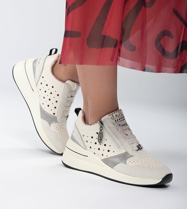 Buty Anekke White Wedge With Polka Dots | 5628FLTNR
