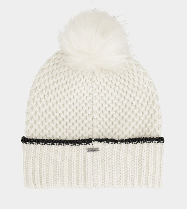 Kapelusz Anekke Beige Knitted Beanie With Pompom | 0523OKDUN