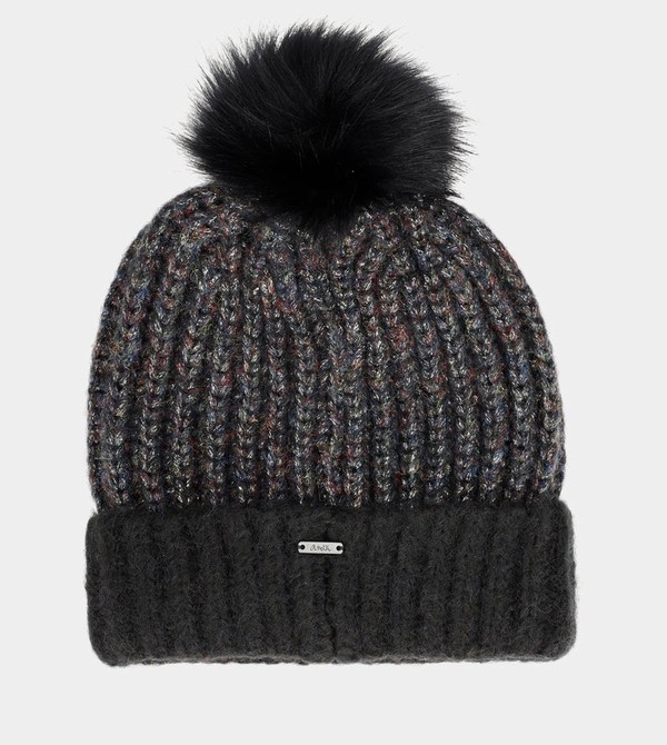 Kapelusz Anekke Black Knitted Beanie With Pompom | 7963EFSYB