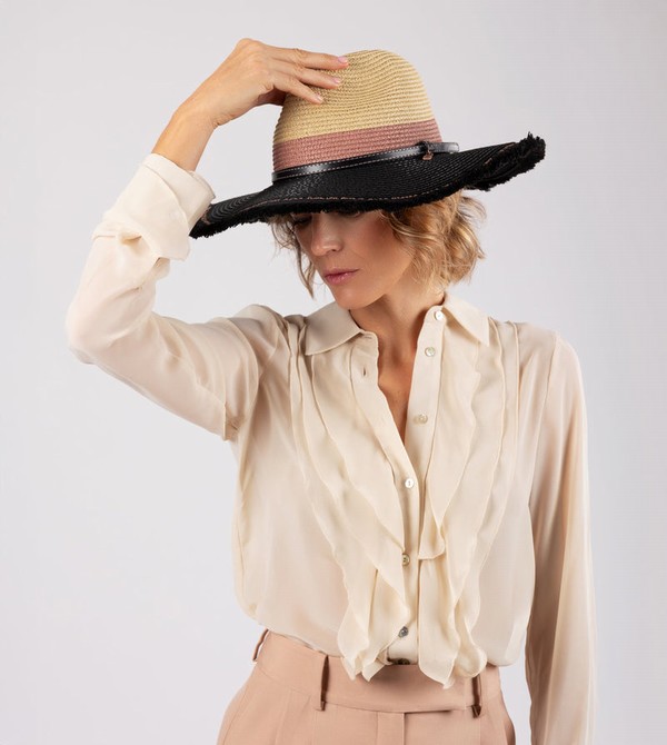 Kapelusz Anekke Contrast Raffia | 4167SNDGY