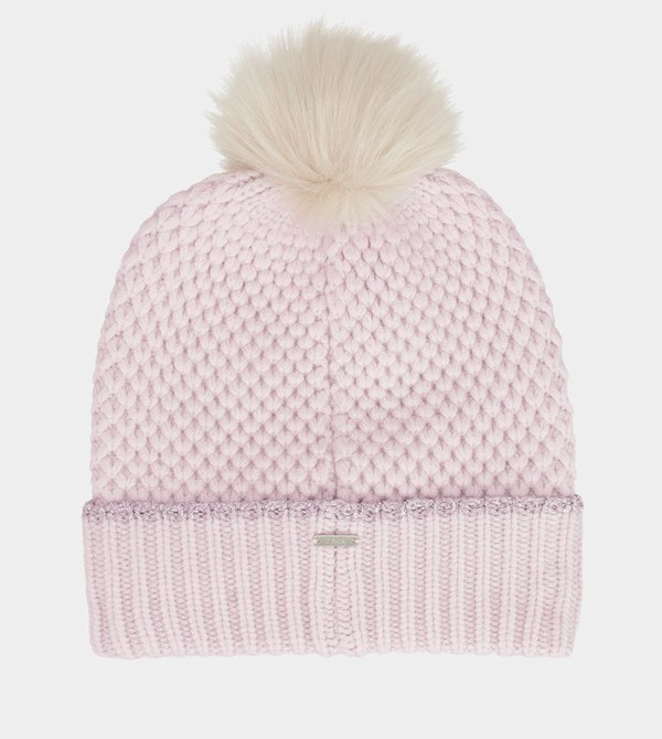 Kapelusz Anekke Knitted Beanie With Pink Pompom | 7506YLZQC