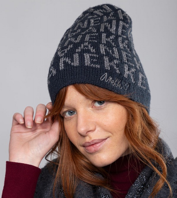 Kapelusz Anekke Navy Blue Contemporary Knit | 7406IQRYZ