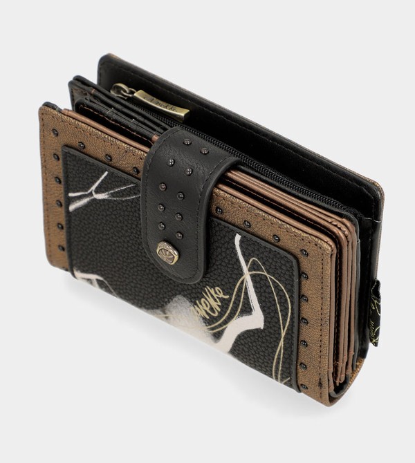 Portfele Anekke Nature Shodō Black Flexible Rfid | 4789ZWUYF