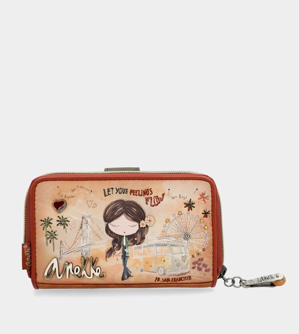 Portfele Anekke Peace & Love Camel Medium Rfid | 8927DUPOW