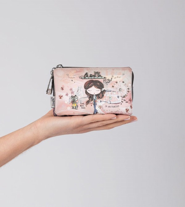 Portfele Anekke Peace & Love Pink 3-compartment Coin | 6418UIQXA