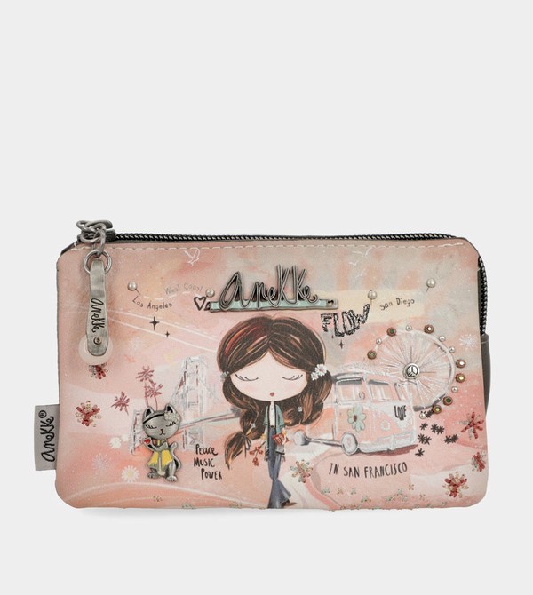 Portfele Anekke Peace & Love Pink 3-compartment Coin | 6418UIQXA