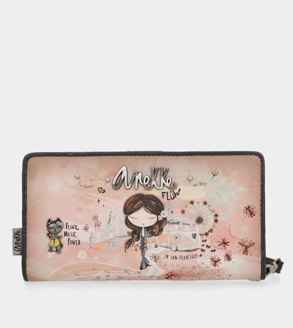 Portfele Anekke Peace & Love Pink Large Rfid | 1623APMXN