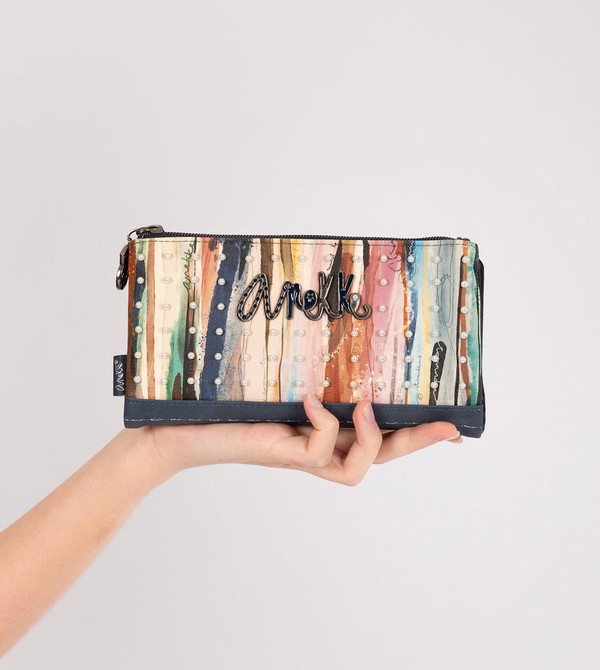 Portfele Anekke Studio Navy Blue Flexible Large Rfid | 2193GHBXY