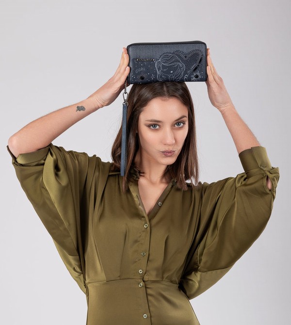 Portfele Anekke Studio Navy Blue Large Rfid | 2561GLFET