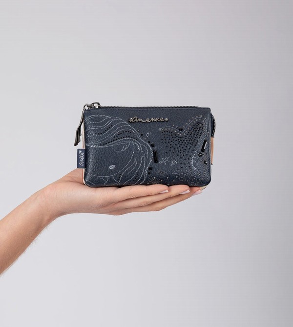 Portfele Anekke Studio Navy Blue Triple Coin | 8963KUNSC