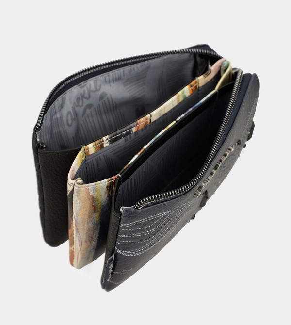 Portfele Anekke Studio Navy Blue Triple Coin | 8963KUNSC
