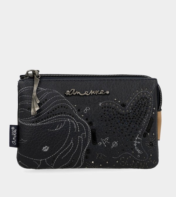 Portfele Anekke Studio Navy Blue Triple Coin | 8963KUNSC