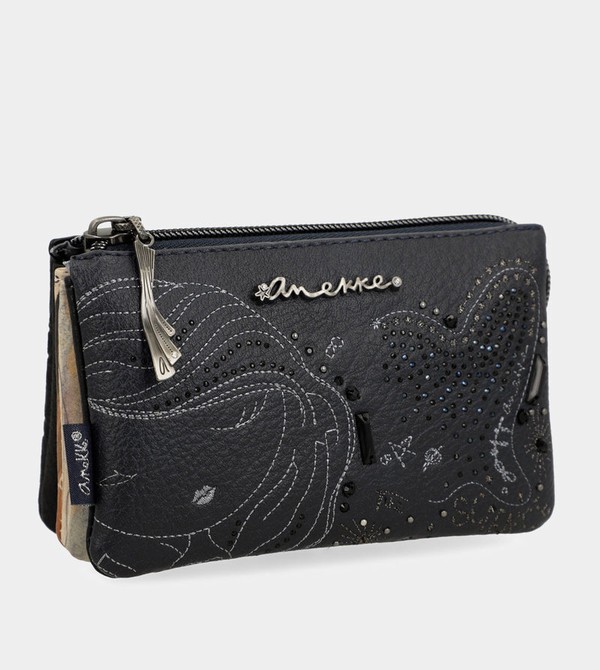 Portfele Anekke Studio Navy Blue Triple Coin | 8963KUNSC