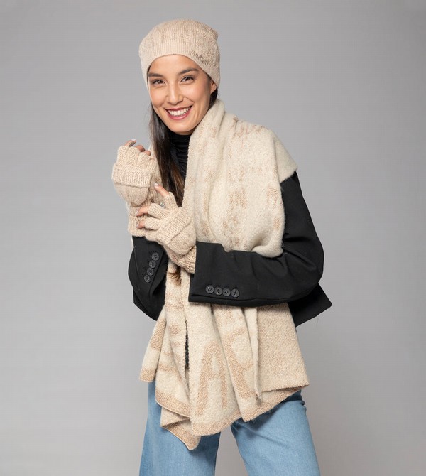 Rękawiczki Anekke Beige Logo Mittens | 5314URYXK