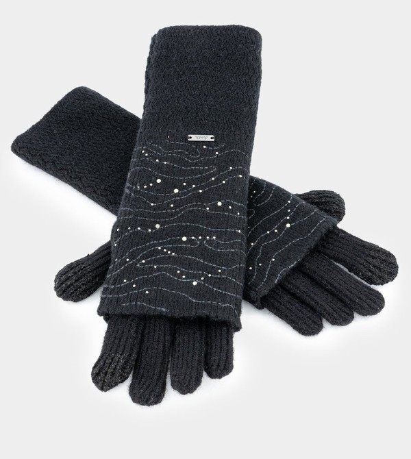 Rękawiczki Anekke Black Knitted | 8416BZVTC