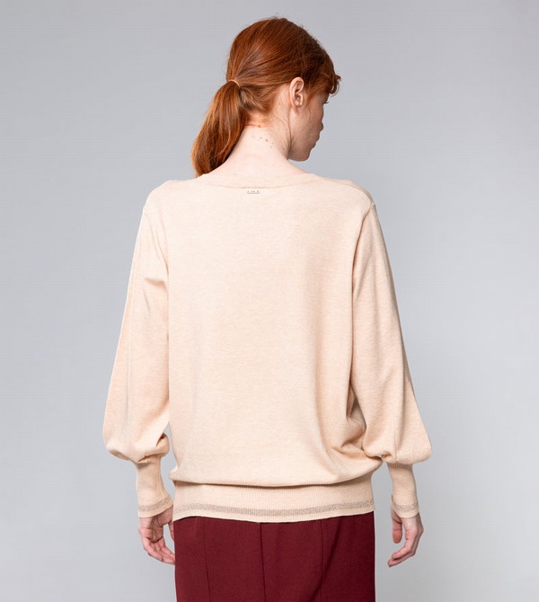 Swetry Anekke Beige Shōen V-neck | 3218JPBEH