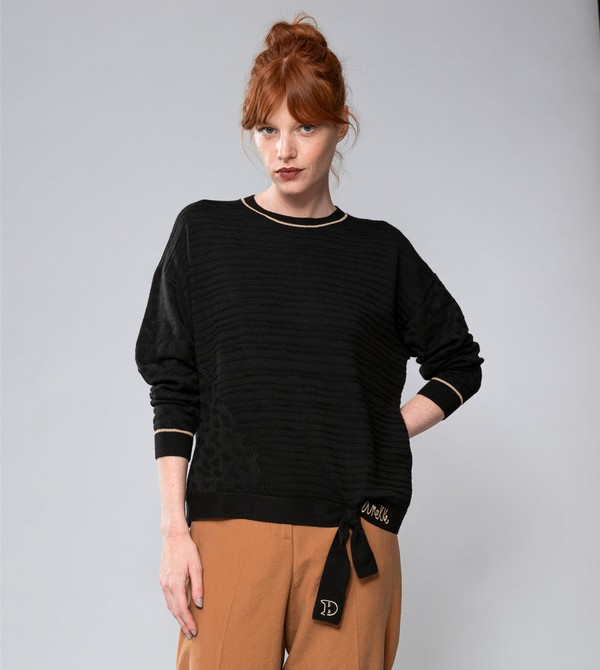 Swetry Anekke Black Shōen Crew Neck | 1084PUGJO