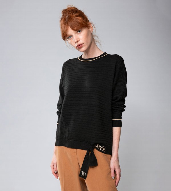 Swetry Anekke Black Shōen Crew Neck | 1084PUGJO