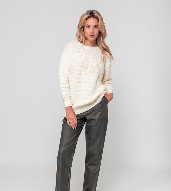 Swetry Anekke Ecru Knitted Jumper | 7293RTUSI