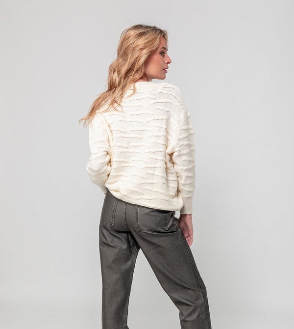 Swetry Anekke Ecru Knitted Jumper | 7293RTUSI