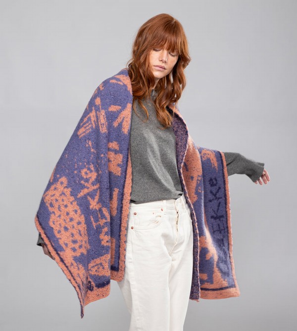 Szalik Anekke Blue And Terracotta Contemporary. | 5938HSGLC