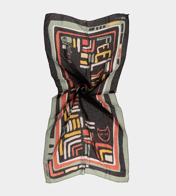 Szalik Anekke Kene Black Printed | 4316CIPSU