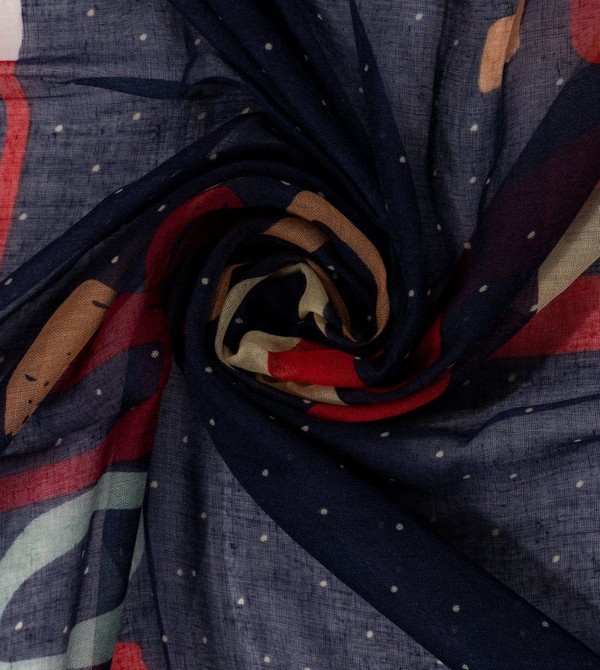 Szalik Anekke Kene Navy Blue Printed | 0645PGBZR