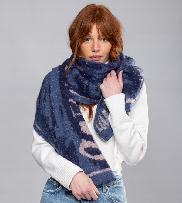 Szalik Anekke Navy Blue Contemporary. | 3176MABSL