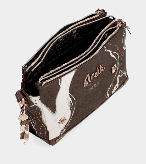 Torba Crossbody Anekke Nature Shodō Brown 3 Compartment Messenger Brown | 0954OIPKA