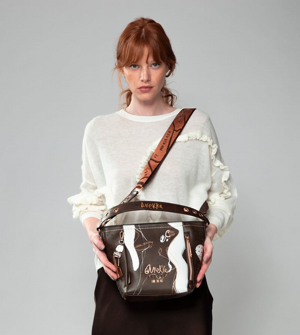 Torba Crossbody Anekke Nature Shodō Medium Brown | 0479AZYTW