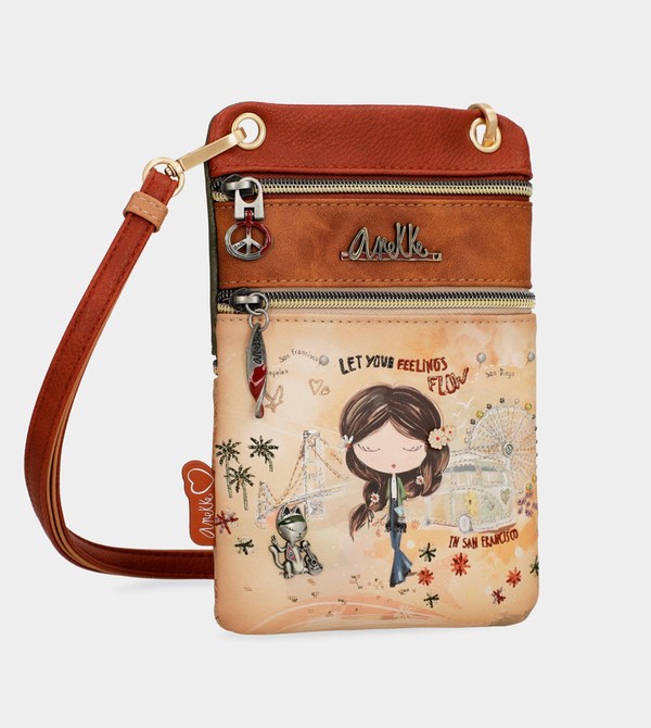 Torba Crossbody Anekke Peace & Love Camel Mini | 7891CZOXD