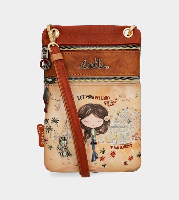 Torba Crossbody Anekke Peace & Love Camel Mini | 7891CZOXD