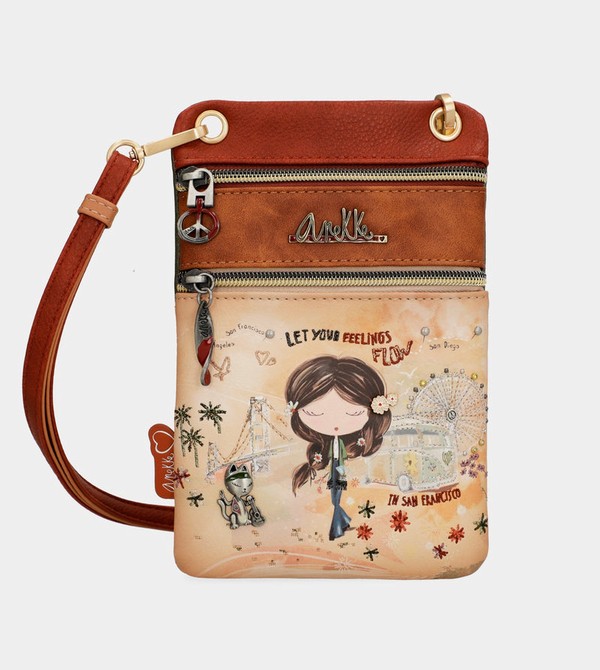 Torba Crossbody Anekke Peace & Love Camel Mini | 7891CZOXD