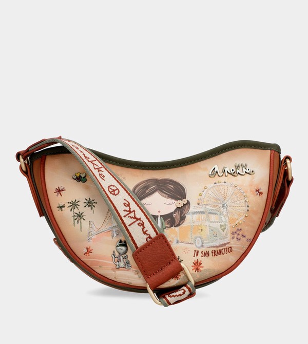 Torba Crossbody Anekke Peace & Love Camel Oval | 9280ZPFGK