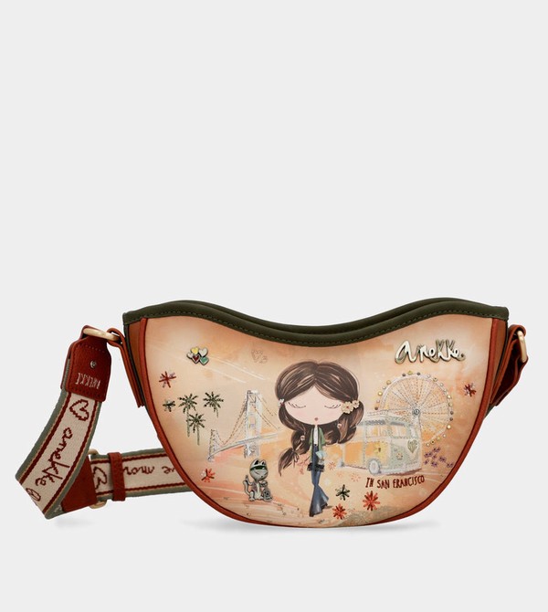 Torba Crossbody Anekke Peace & Love Camel Oval | 9280ZPFGK