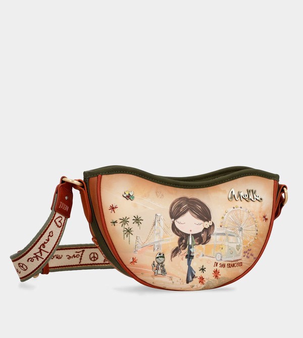 Torba Crossbody Anekke Peace & Love Camel Oval | 9280ZPFGK
