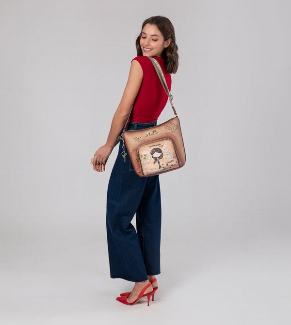 Torba Crossbody Anekke Peace & Love Camel Large | 4612AIHEZ